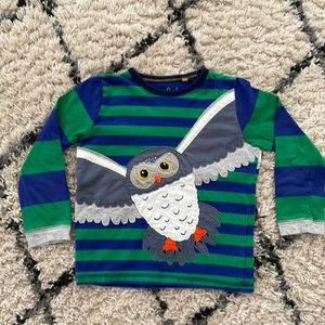 Dumb Kids Striped Owl Shirt by Mini Boden